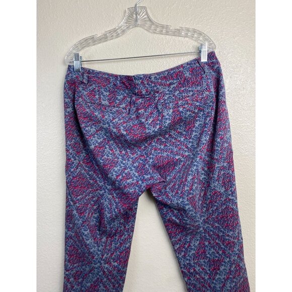Cabi Straight Leg Floral Pants Womens size 8 Purple Casual Career Office Boho - Picture 11 of 11